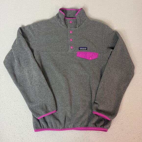 Patagonia Jackets & Blazers - Patagonia Synchilla Snap-T Fleece Pullover Women’s S Gray Purple Pocket